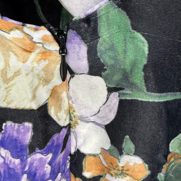 ASOS Edition Curve Floral Mini Dress Women's Size 26 Black Multi Blouson Sleeve - Picture 9 of 12